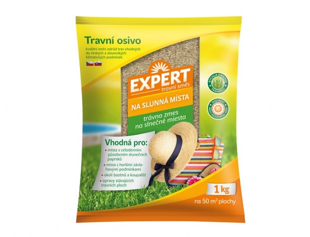 Směs travní na slunná místa Expert 1 kg - Zednické nářadí, zahrada, nádoby Nářadí a pomůcky hospodářské Pomůcky hospodářské ostatní