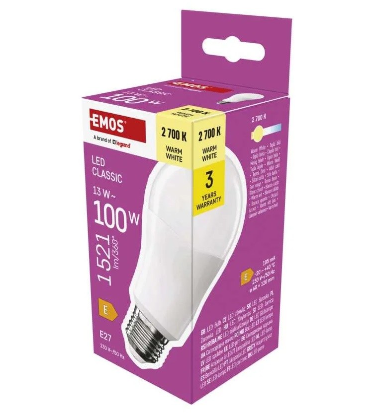 Žárovka LED ZQ5E61 CLS A60 13W (100W), 1521 lm, E27 WW - Vybavení pro dům a domácnost Svítilny, žárovky, elektrické přísl.