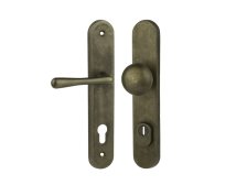 Kování ochranné ELEGANT klika/knoflík 90 mm vložka LEVÉ staromosaz OV