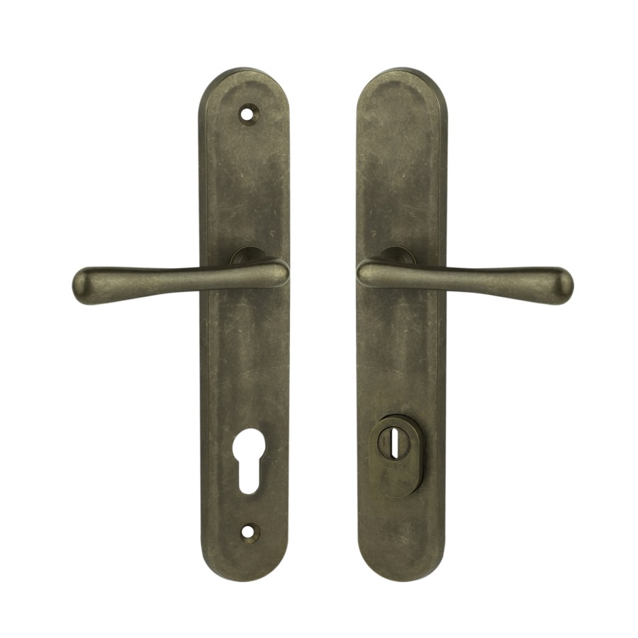 Kování ochranné ELEGANT klika/klika 90 mm vložka LEVÁ staromosaz OV Kování ochranné ELEGANT klika/klika 90 mm vložka LEVÁ staromosaz OV - Kliky, okenní a dveřní kování, panty Kování dveřní Kování dveřní bezpečnostní, ochranné
