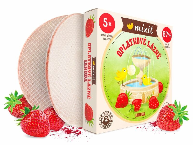 Oplatky lázeňské Jahoda 5 ks 150 g MIXIT Oplatky lázeňské Jahoda 5 ks 150 g MIXIT - Delikatesy, dárky Delikatesy