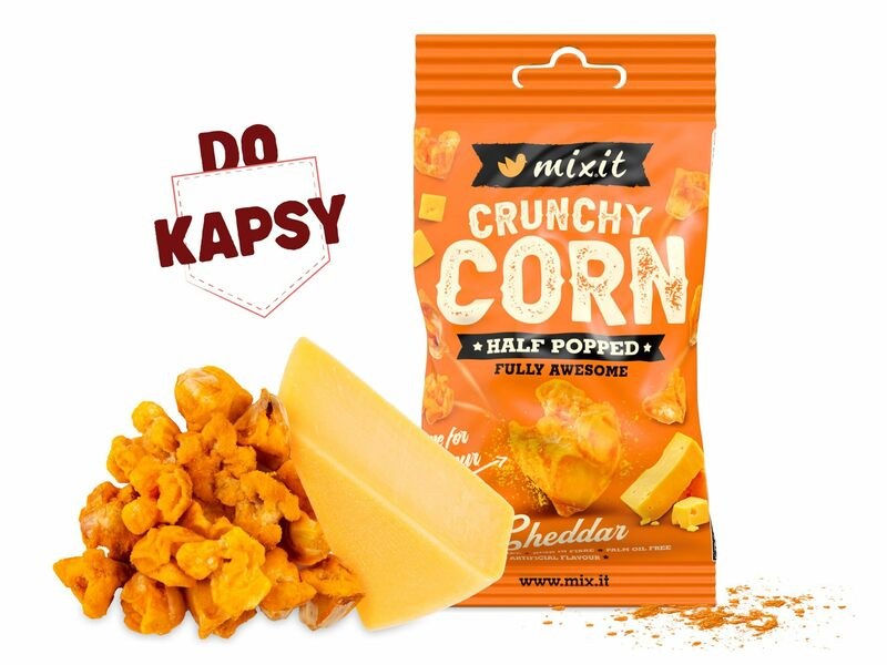 Popcorn sýrový Cheddar 40 g MIXIT (do kapsy) Popcorn sýrový Cheddar 40 g MIXIT (do kapsy) - Delikatesy, dárky Delikatesy