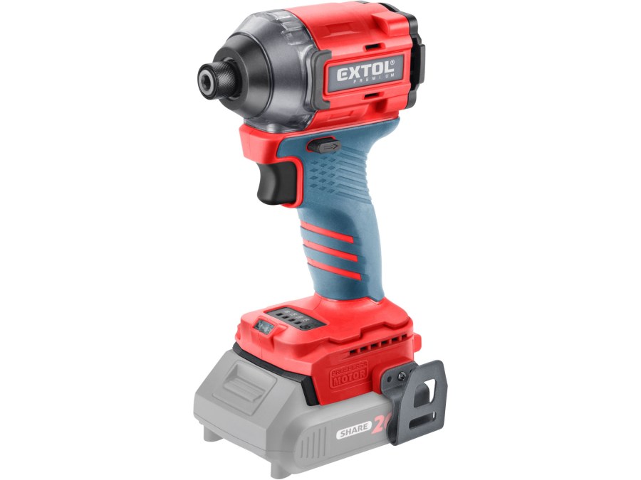 Utahovák rázový 1/4" aku SHARE20V, 230Nm, 20V Li-ion, bez baterie a nabíječky, BRUSHLESS EXTOL PREM. - Nářadí ruční a elektrické, měřidla Nářadí elektrické Vrtačky, šroubováky, kladiva, přísl.