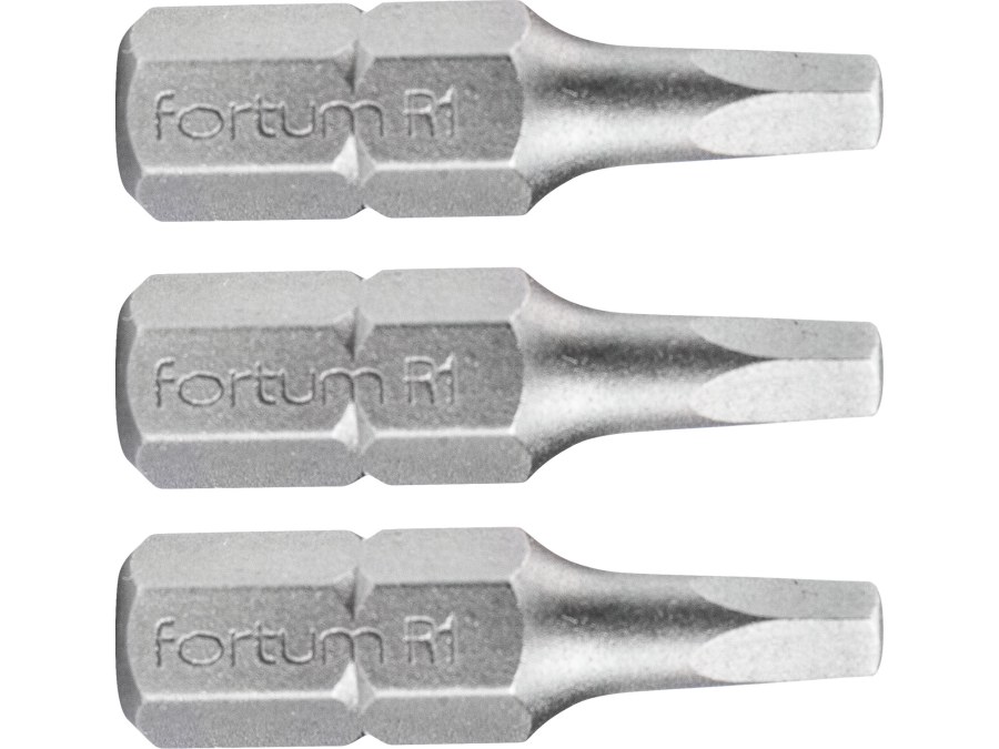 Bit (hrot) čtverec SQ 1x 25 mm, S2, sada 3 ks, FORTUM Bit (hrot) čtverec SQ 1x 25 mm, S2, sada 3 ks, FORTUM - Nářadí ruční a elektrické, měřidla Nářadí ruční Klíče, hlavice nástrčné