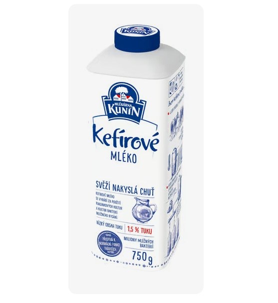 Mléko kefírové 750 g KUNÍN Mléko kefírové 750 g KUNÍN - Delikatesy, dárky Ostatní delikatesy