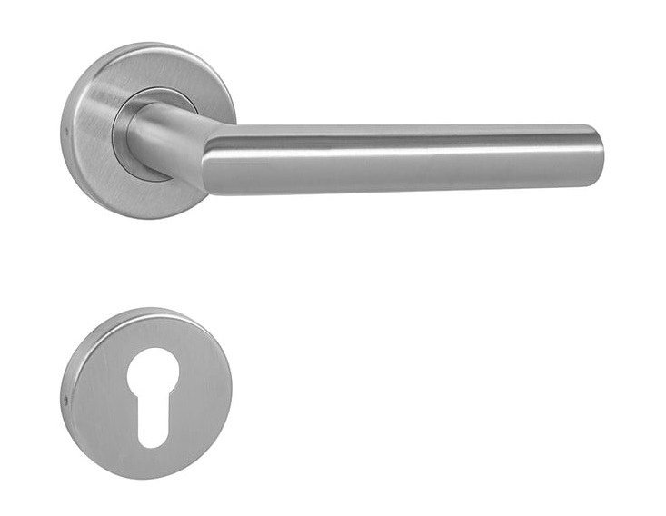 Kování rozetové FAVORIT-R klika/klika klíč broušená nerez BN Kování rozetové FAVORIT-R klika/klika klíč broušená nerez BN - Kliky, okenní a dveřní kování, panty Kování dveřní Kování dveřní mezip. chrom, nikl, nerez