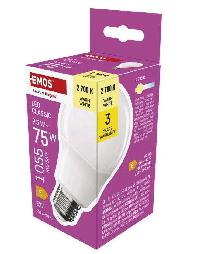 Žárovka LED ZQ5E51 CLS A60 9,5 W (75 W), 1055 lm, E27 WW Žárovka LED ZQ5E51 CLS A60 9,5 W (75 W), 1055 lm, E27 WW - Vybavení pro dům a domácnost Svítilny, žárovky, elektrické přísl.