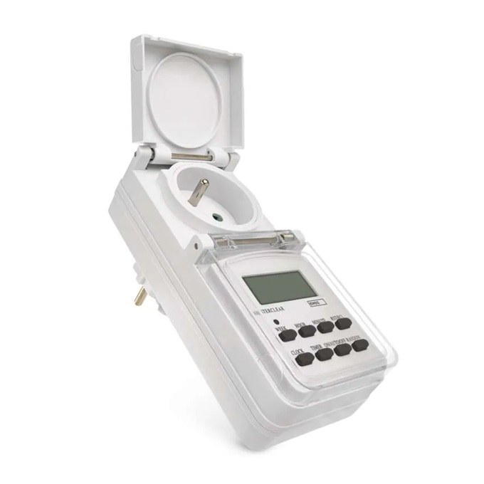 Časovač - zásuvka spínací digitální venkovní IP44 Časovač - zásuvka spínací digitální venkovní IP44 - Vybavení pro dům a domácnost Svítilny, žárovky, elektrické přísl.