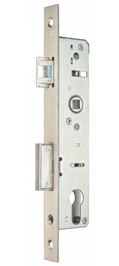 Zámek zadlabací EURO 90/60 backset (dorn) 45 mm čelo 22 mm ořech 8 x 8 mm EKO s protiplechem P-L - Vložky,zámky,klíče,frézky Zámky zadlabací, příslušenství Zámky zadlabací dveřní