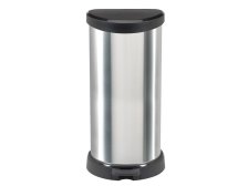 Koš odpadkový, pedálový, 309 x 697 x 349 mm, 40 l, černo/stříbrný Curver® DECO BIN