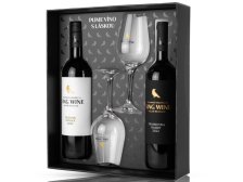 Krabička SING WINE 2 vína + 2 skleničky, RR+FR