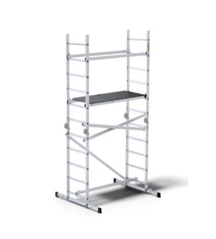 Lešení žebříkové s plošinou IKAR 2 x 10 příček - Žebříky, manipul.technika, kolečka Lešení, plošiny, kozy, přísl.