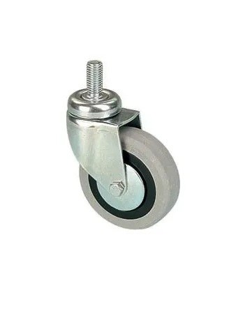 Kolečko EGA 125 x 25 mm/VLP otočné s šedou pryžovou obručí se šroubem