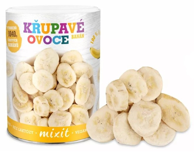 Banán mrazem sušený 130 g MIXIT (křupavé ovoce) Banán mrazem sušený 130 g MIXIT (křupavé ovoce) - Delikatesy, dárky Delikatesy