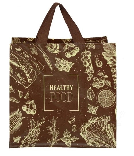 Taška nákupní 34,5x33,5cm/do 20kg Healty Food hnědá, ekologická - Domácnost a úklid nákupní a dárkové tašky, koše, obaly