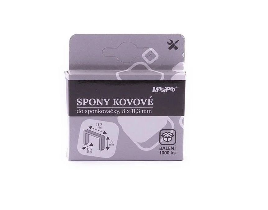 Spony do sponkovačky 8 x 0,7 x 11,3 mm MasiPro balení 1000 ks Spony do sponkovačky 8 x 0,7 x 11,3 mm MasiPro balení 1000 ks
