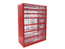 Organizér zásuvkový TOKOZ 09 - 15 S, 4 M, 2 L, červený