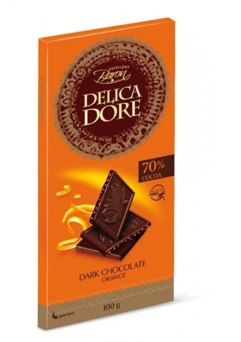 Čokoláda Delicadore pomerančová hořká 70% 100 g