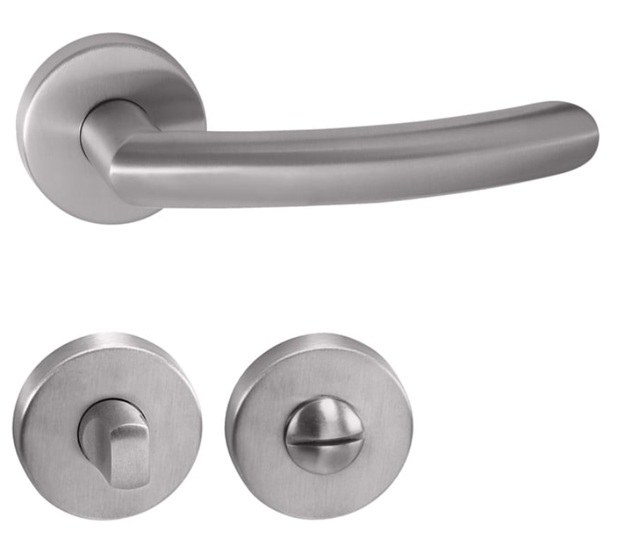 Kování rozetové NERO-R 2233 klika/klika WC broušená nerez BN Kování rozetové NERO-R 2233 klika/klika WC broušená nerez BN - Kliky, okenní a dveřní kování, panty Kování dveřní Kování dveřní mezip. chrom, nikl, nerez