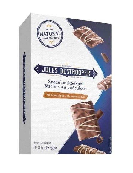 Sušenky belgické karamelizované, skořicové s mléčnou čokoládou 100 g - Delikatesy, dárky Čokolády, bonbony, sladkosti