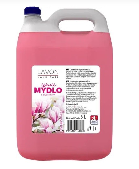 Mýdlo tekuté 5 l KALYP/LAVON růžové - Vybavení pro dům a domácnost Mycí a kosmetické prostředky