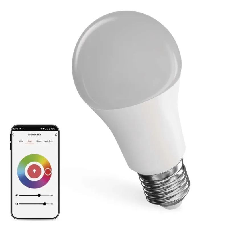 Žárovka chytrá LED ZQW514R GoSmart A60 9 W (60 W) 806 lm E27 WIFI RGBCCT stmívatelná - Vybavení pro dům a domácnost Svítilny, žárovky, elektrické přísl.