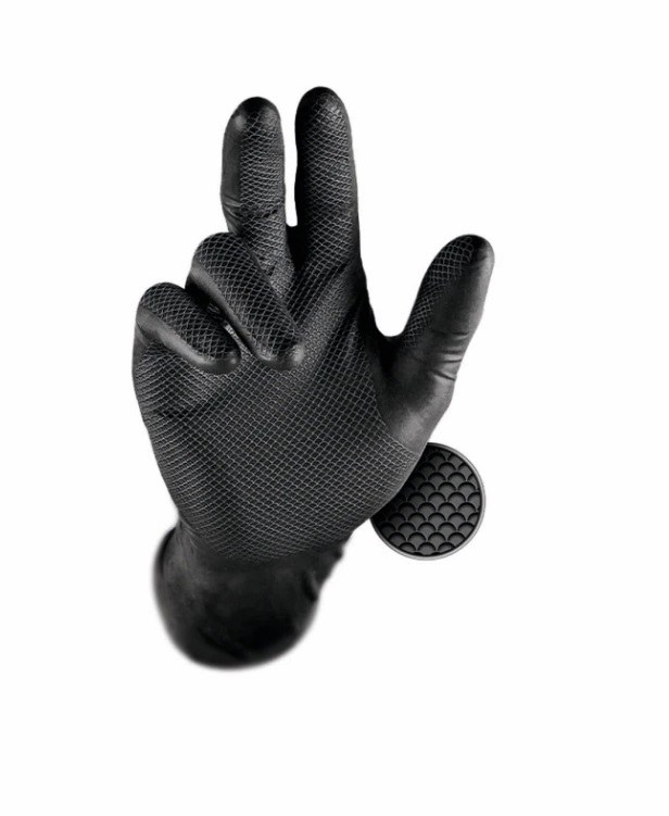 Rukavice jednorázové GRIPPAZ®246 velikost 9 černé - Pomůcky ochranné a úklidové Pomůcky ochranné Rukavice pracovní