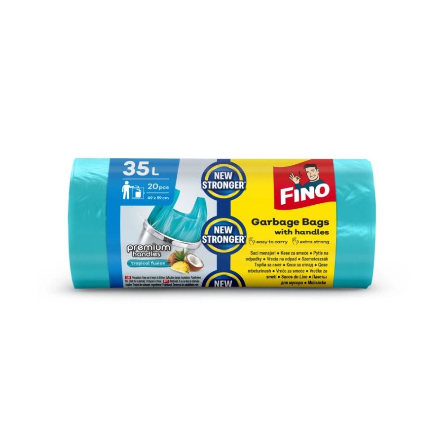 Pytle na odpadky FINO Premium s uchem 35 l zelené 20 ks, vůně tropické ovoce Pytle na odpadky FINO Premium s uchem 35 l zelené 20 ks, vůně tropické ovoce - Zednické nářadí, zahrada, nádoby Obaly, plachty, folie, pytle