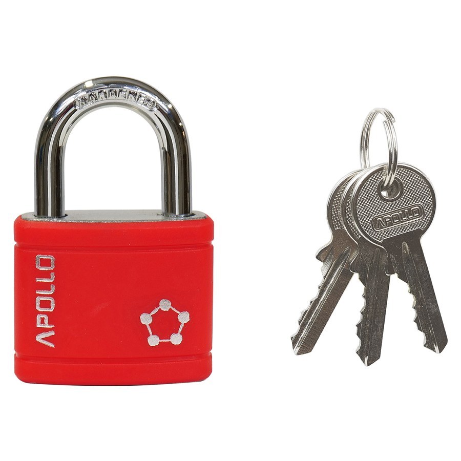 Zámek visací ocelový RV.APOLLO.40.CRV červený (balení 6 ks) - Vložky,zámky,klíče,frézky Zámky visací Zámky visací obyčejné