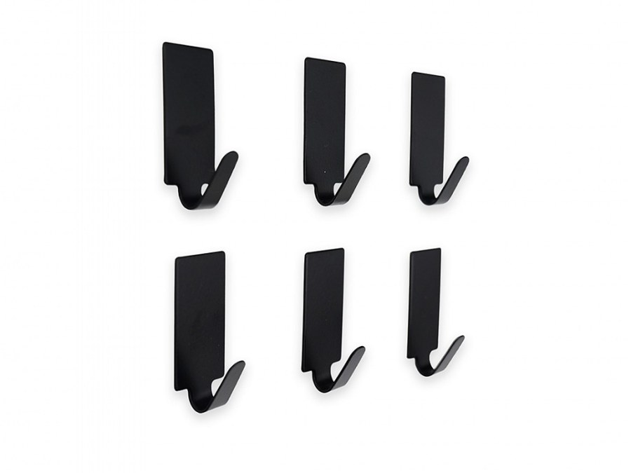 Věšák samolepící 15 x 35 mm černý mat balení 6 ks ESO - Vybavení pro dům a domácnost Věšáky, háčky