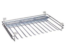 Věšák na kalhoty 9 ramen, 2 plastové misky, 585 x 427 x 110 mm, chrom, č. 2005030001