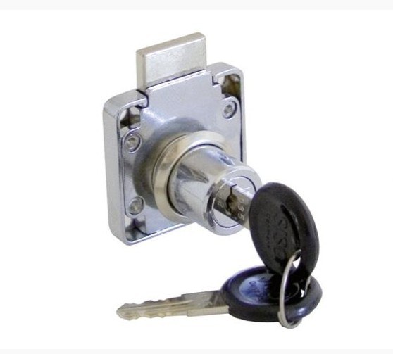 Zámek nábytkový zásuvkový SISO x-850 MIC nikl SU E 05 - Vložky,zámky,klíče,frézky Zámky nábytkové, schránkové, na sklo