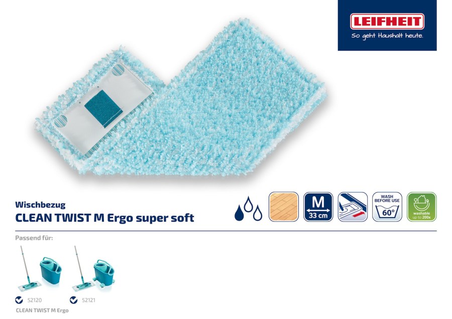 Návlek náhradní k mopu Clean Twist M Ergo Super Soft Leifheit - Pomůcky ochranné a úklidové Pomůcky úklidové Mopy a příslušenství