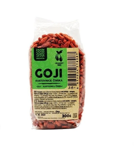 Plody kustovnice Goji berries, vel. 380, 300 g PROVITA - Delikatesy, dárky Delikatesy