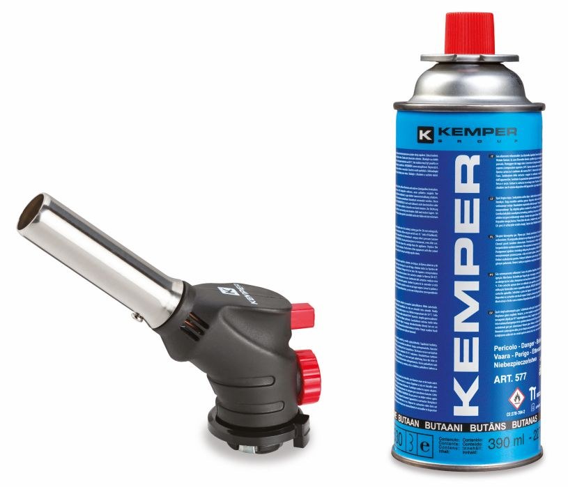 Hořák piezo + kartuš plynová 390 ml (220 g) KEMPER - Mazací, pneu a PB technika PB technika, agregáty, přísl. PB hořáky, pájedla, příslušenství