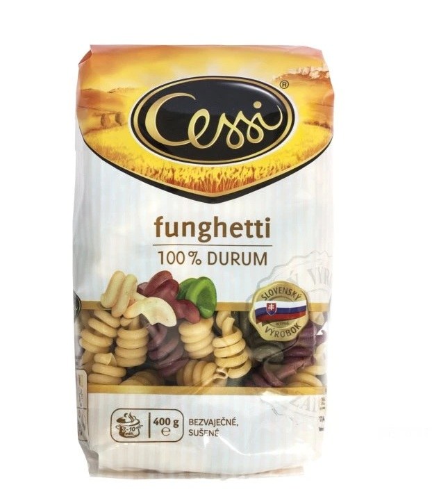 Těstoviny semolinové gigli, funghetti trojbarevné 400 g CESSI - Delikatesy, dárky Ostatní delikatesy