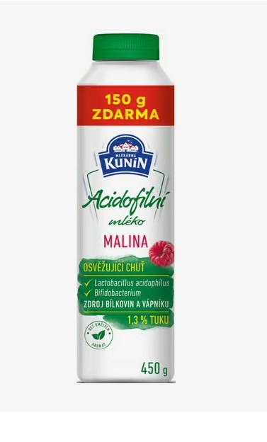 Mléko acidofilní malina 300 g + 150 g zdarma KUNÍN - Delikatesy Ostatní delikatesy