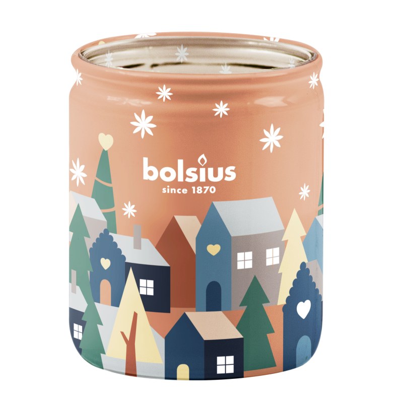 Svíčka vánoční vonná Bolsius Glass lískový oříšek/vanilka - Vybavení pro dům a domácnost Grily, krby, kamna a příslušenství