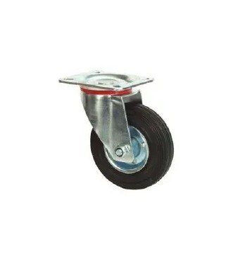 Kolečko otočné s černou obručí CIN 125/GR, 125 x 35 x 159, nosnost 100 kg