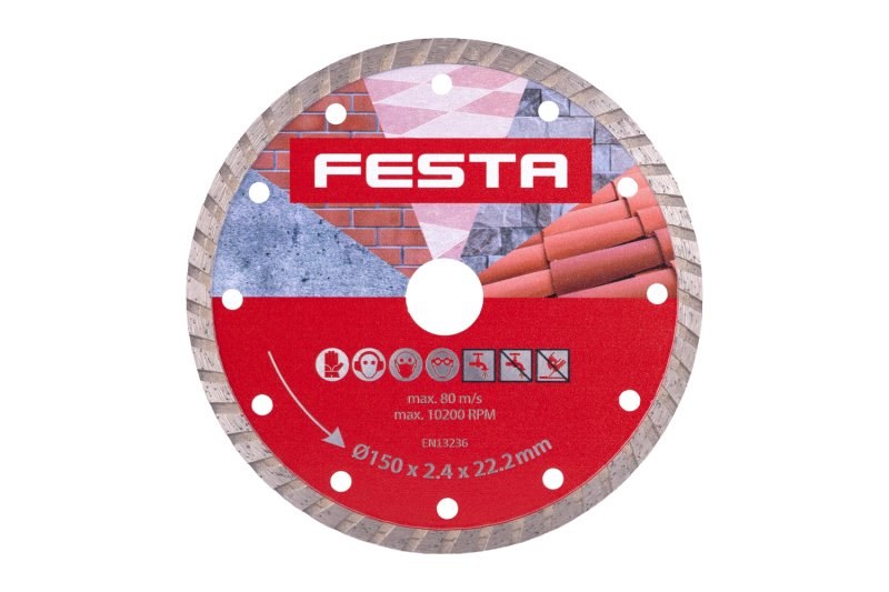 Kotouč diamantový 150 x 2,6 x 22,2 mm FESTA TURBO - Brusivo, vrtáky, závitořezy, kartáče Brusné a řezací materiály Kotouče diamantové