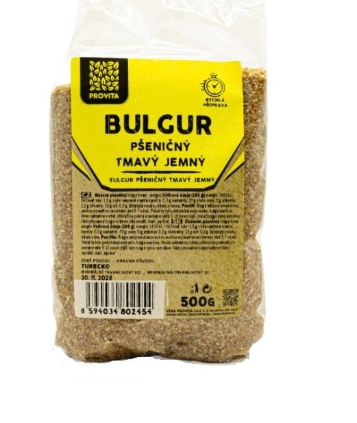 Bulgur pšeniční tmavý, jemný 500 g, PROVITA Bulgur pšeniční tmavý, jemný 500 g, PROVITA - Trvanlivé potraviny