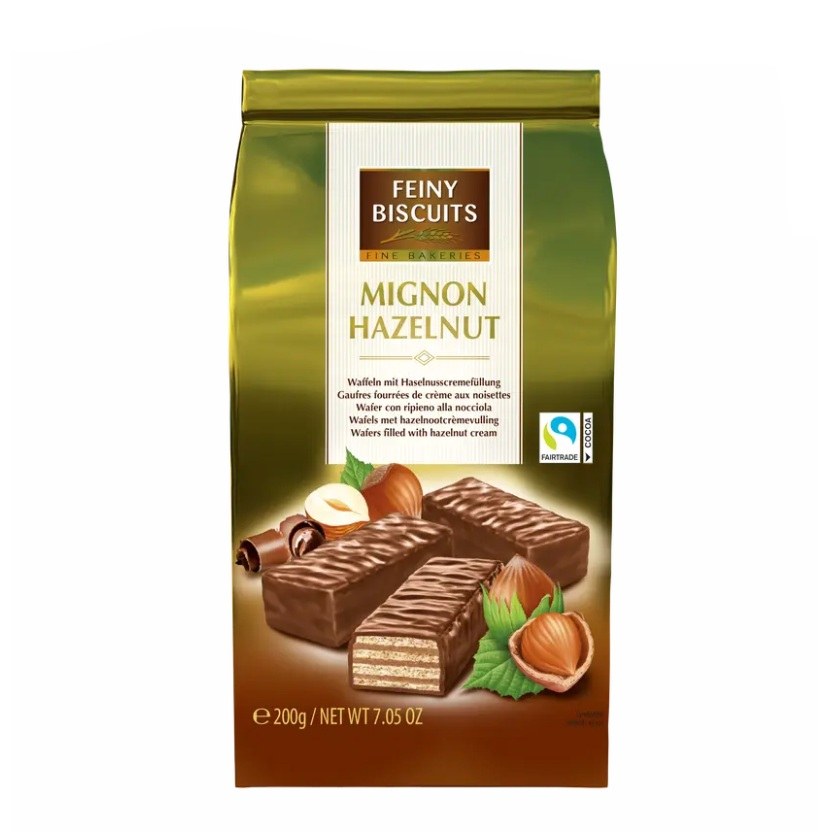 Oplatky čokoládové Mignon lískooříškové 200 g - Delikatesy Čokolády, bonbony, sladkosti