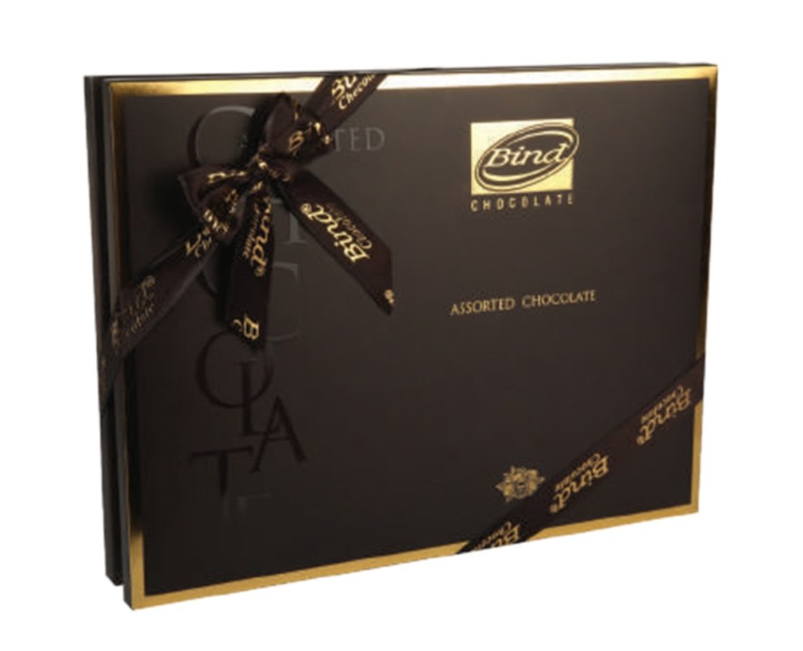 Bonboniéra Mix Box hnědá s nápisem 830 g BIND - Delikatesy Čokolády, bonbony, sladkosti