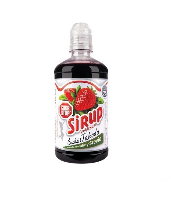 Sirup jahoda zahradní 0,5 l CUKRSTOP - Delikatesy, dárky Marmelády, sirupy, ostatní