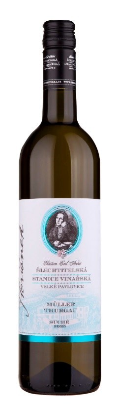 Víno Müller Thurgau 2025 MZV suché, č. š. 0125, 0,75 l, alk. 11,0 % - Víno tiché Tiché Bílé