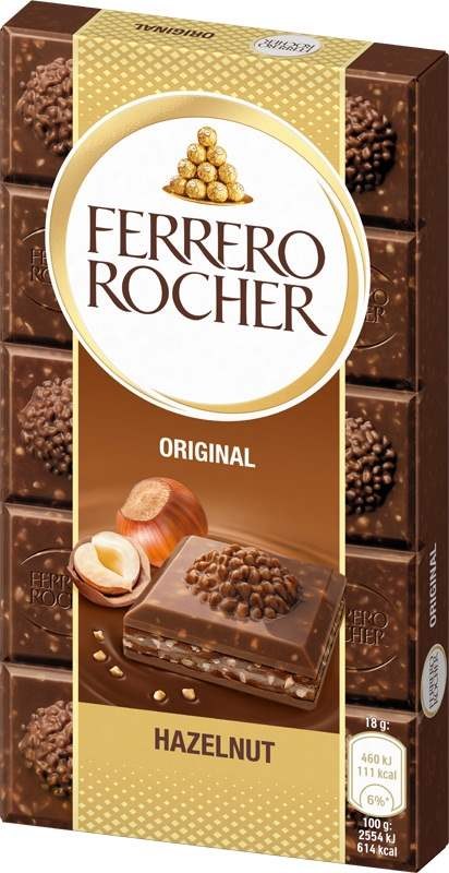 Čokoláda mléčná 90 g Ferrero Rocher - Delikatesy Čokolády, bonbony, sladkosti