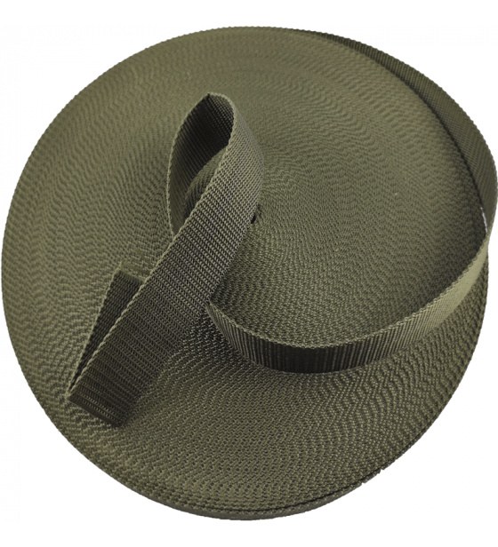 Popruh 30 mm/50 m typ 325 013, khaki polypropylen (na zakázku) - Zavírače, zvedací a vázací technika Lana, popruhy, šňůry, motouzy