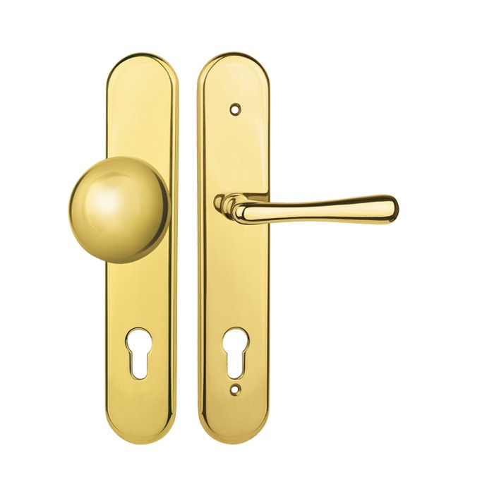 Kování bezpečnostní DAVID/ELEGANT HTSI P4500 klika/klika vložka 90 mm levá A mosaz leslá - Kliky, okenní a dveřní kování, panty Kování dveřní Kování dveřní bezpečnostní, ochranné