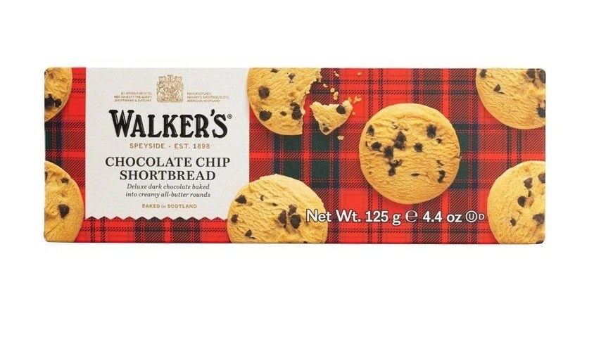 Sušenky s kousky čokolády, Walkers 125 g - Delikatesy Čokolády, bonbony, sladkosti