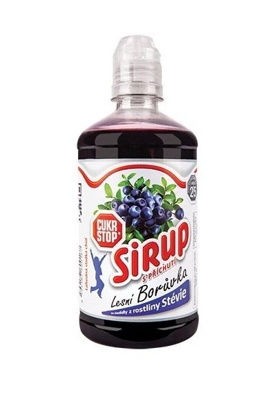 Sirup borůvka lesní 0,5 l CUKRSTOP - Delikatesy Marmelády, sirupy, ostatní
